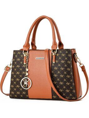 Women’s F-brown Tote Purses Top Handle Satchel Shoulder Crossbody Tote Handbags